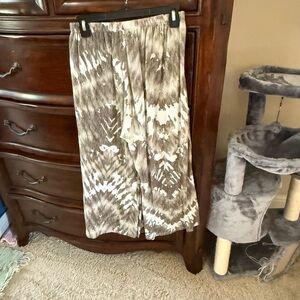 bryn Walker Brown and White Wide Leg Pants